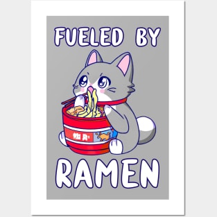 Fueled By Ramen, Kawaii Cat Shirt, Anime Kitten T-Shirt, Nerd Cat Shirt, Anime Cat Apparel, Kawaii Animal Gift, Kawaii Cat T-Shirt, Korean Noodle Shirt, Kawaii Anime Shirt, Cat Ramen T-Shirt, Cute Asian Food Tee, Ramen Kitten Tees, Ramen Cat Clothing Posters and Art